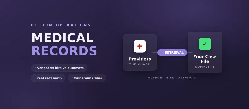Medical Records Retrieval for Law Firms: Vendor, Hire, or Automate