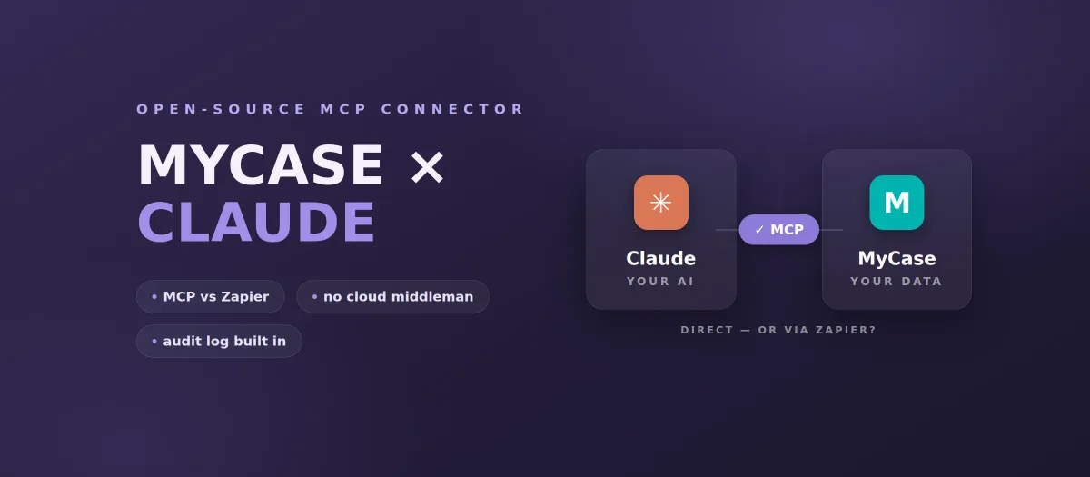 MyCase MCP vs Zapier: Two Ways to Connect Claude to MyCase