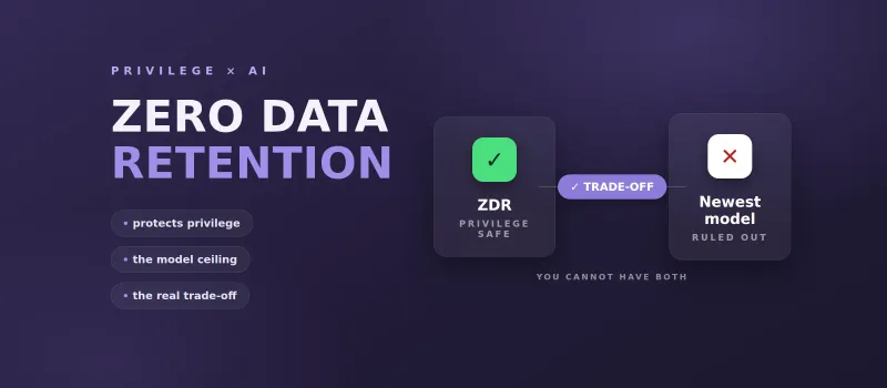 Zero Data Retention Protects Privilege. It Also Rules Out the Newest Model.